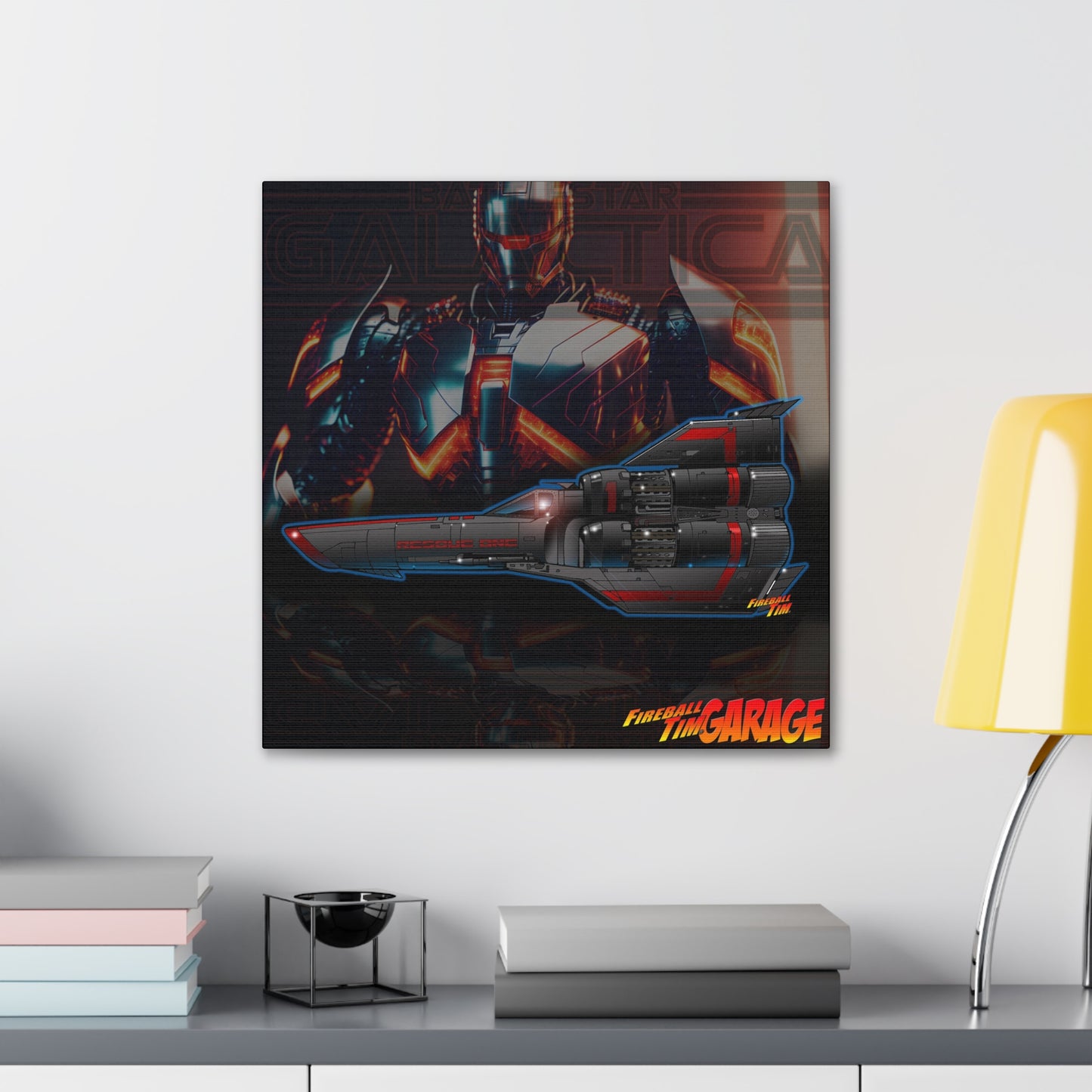 BATTLESTAR GALACTICA Viper Cylon Concept Art Canvas MASTERPRINT 3 Sizes