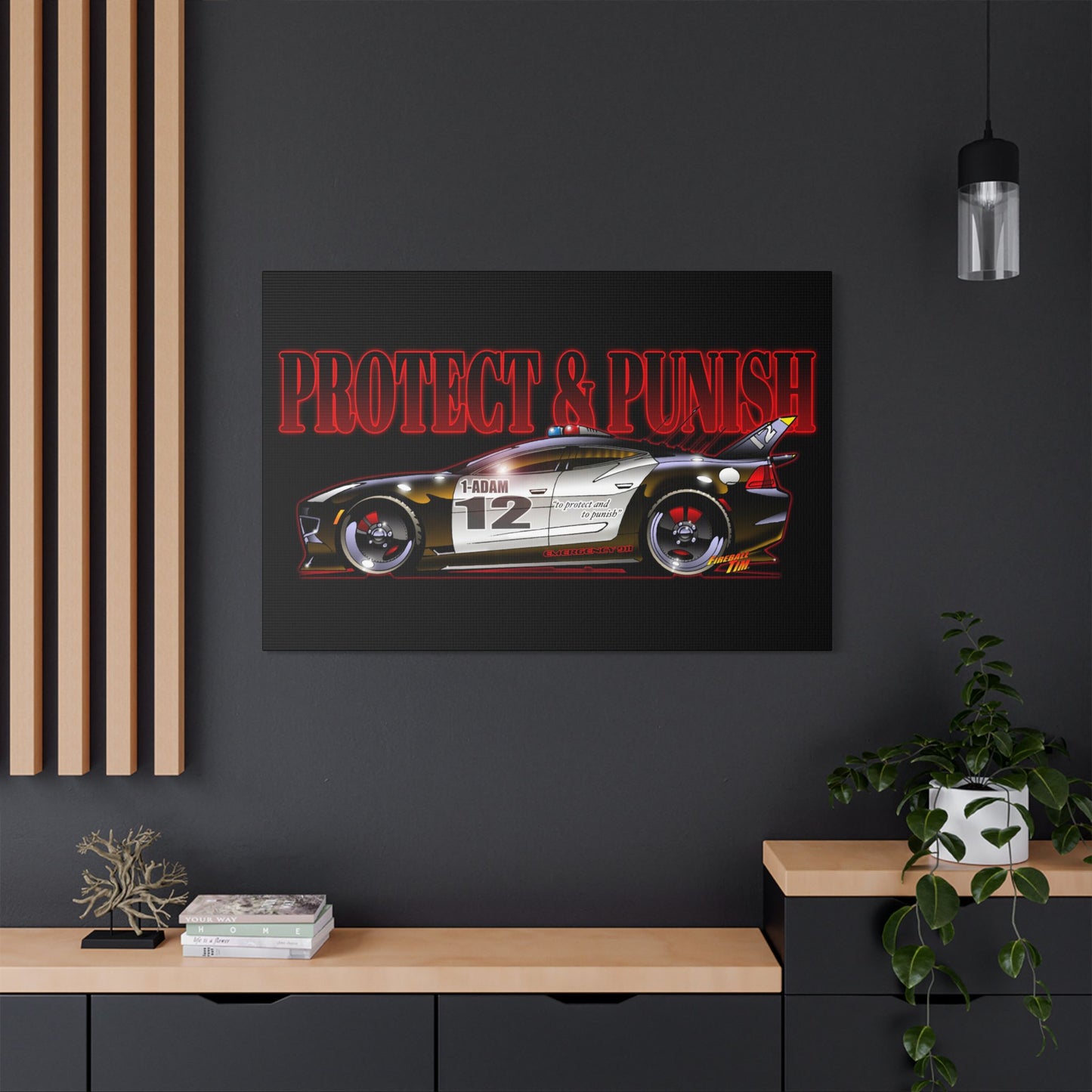 ADAM 12 FISKER KARMA Police Car Canvas Art Print - 11x14