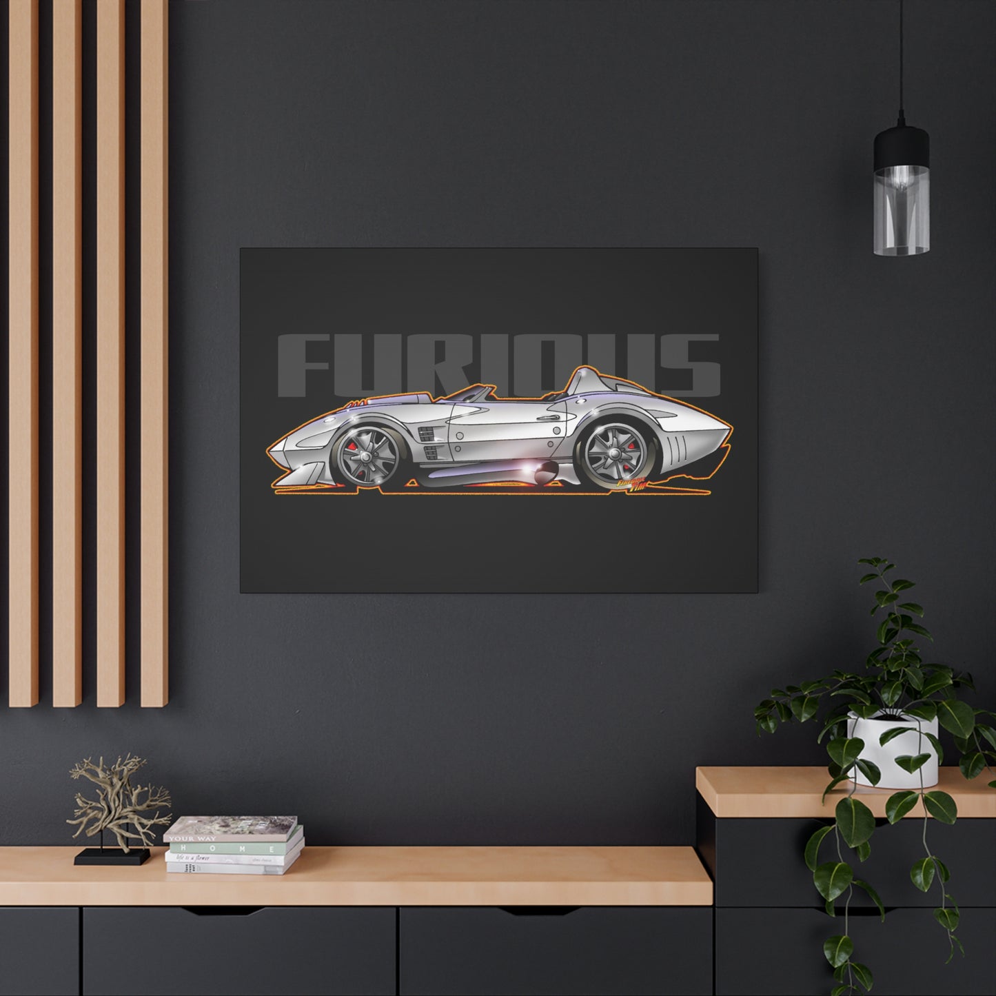 FAST AND FURIOUS Grand Sport Stingray Corvette Fireball Art Canvas Art Wall Print