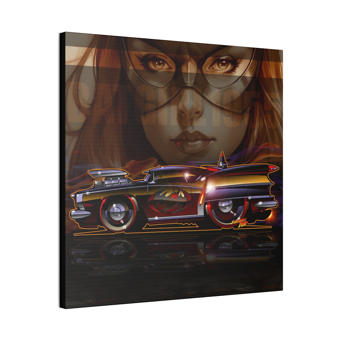 BATMAN 1955 BATMOBILE Concept Canvas Art Print - 2 Sizes
