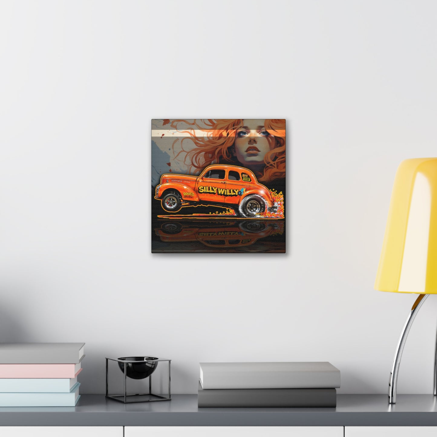 SILLY WILLER HOT ROD GASSER Collectible Fireball Art Canvas Stretched Print