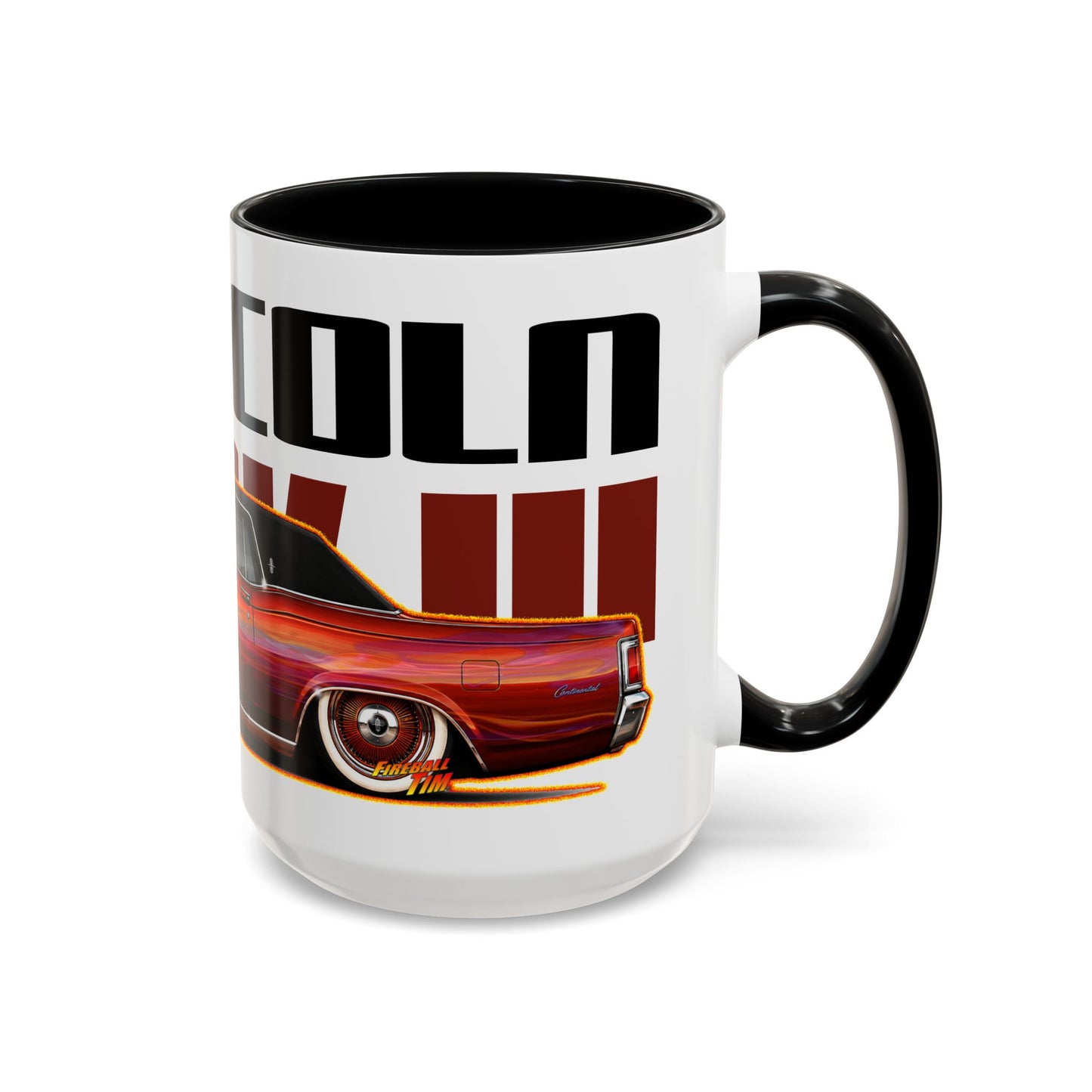 LINCOLN CONTINENTAL Mark III Custom 1961 Collectible Fireball Art Coffee Mug - 2 Sizes