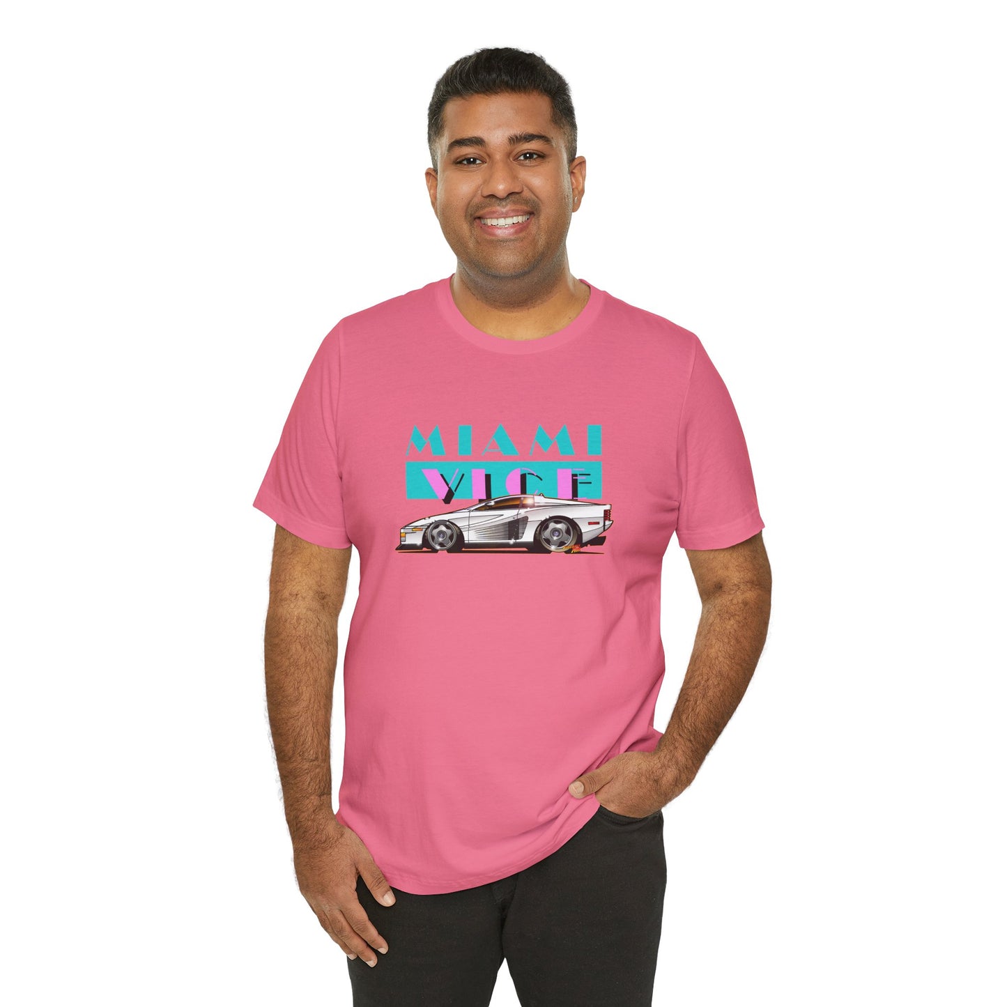 MIAMI VICE FERRARI TESTAROSSA TV Show Short Sleeve Tee 12 Colors