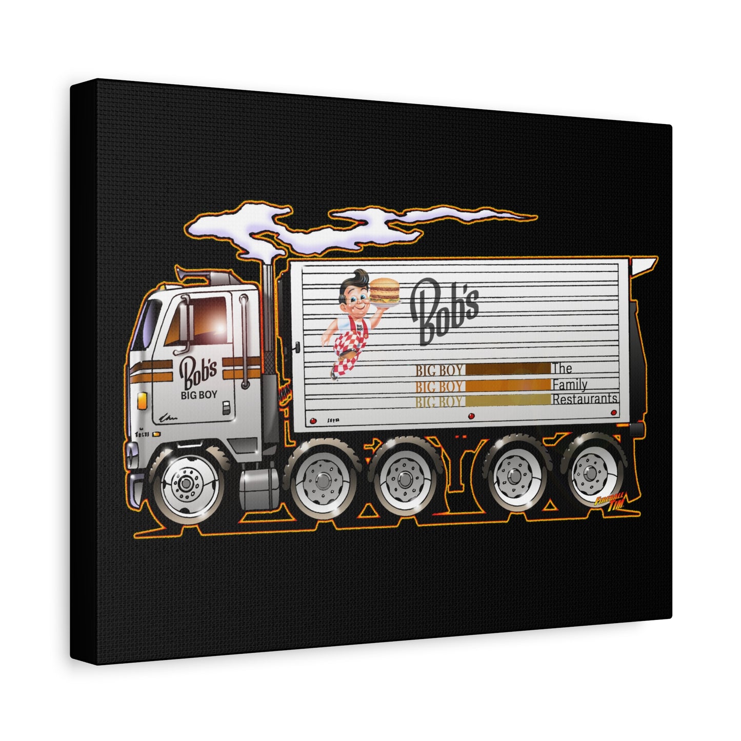 BOB'S BIG BOY Semi Tractor Trailer Truck Collectible Canvas Art Print - 11x14