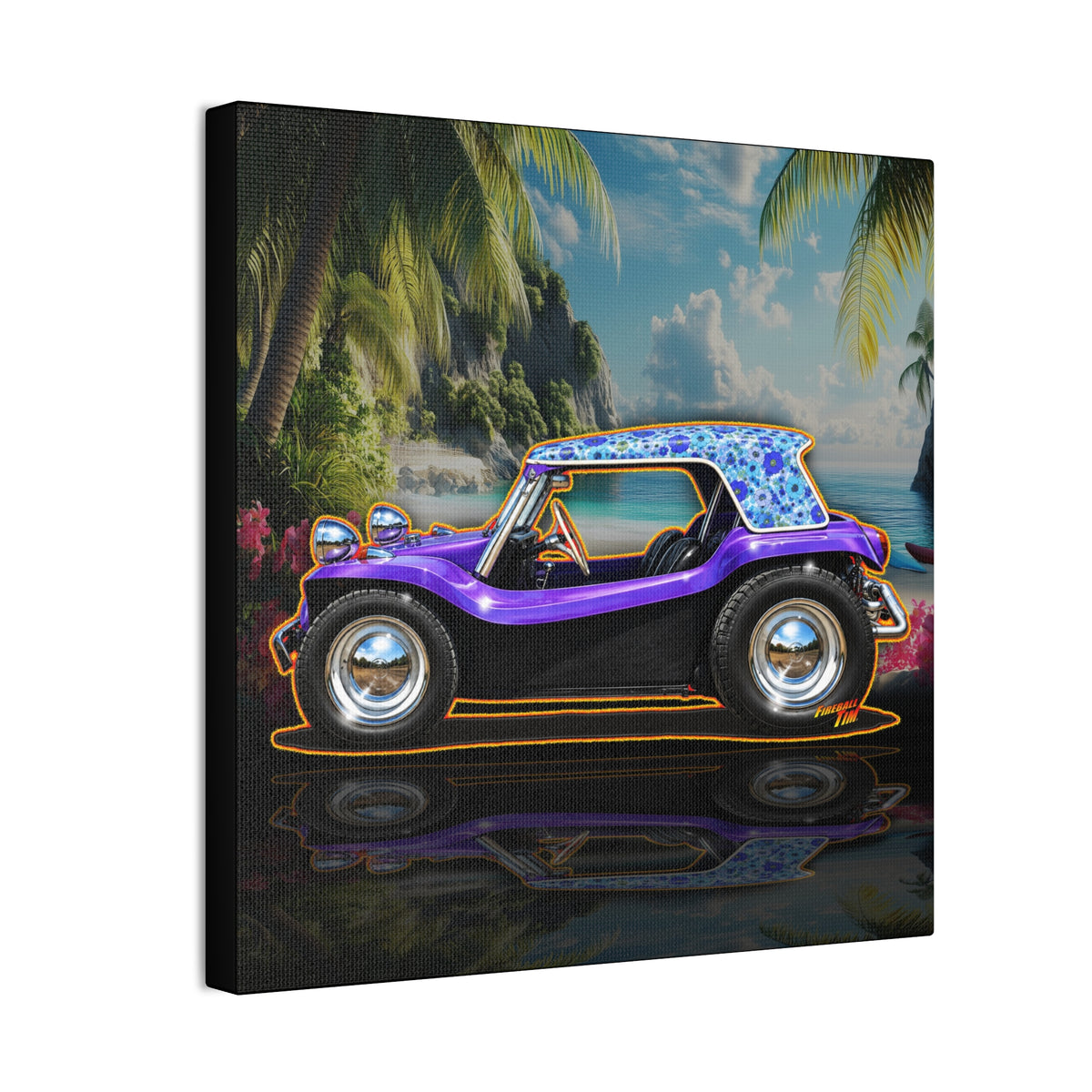 DUNE BUGGY BOYSENBERRY Collectible Fireball Art Canvas Stretched Print