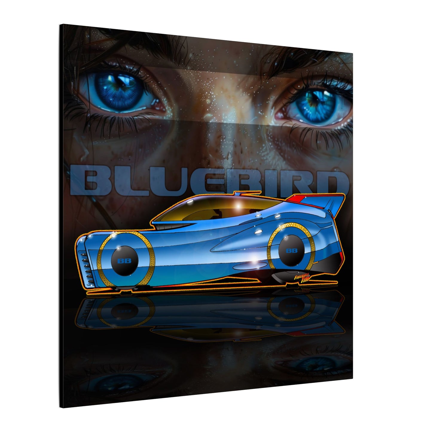 BLUEBIRD FIREBALL CONCEPT Canvas Art Print - 2 Sizes