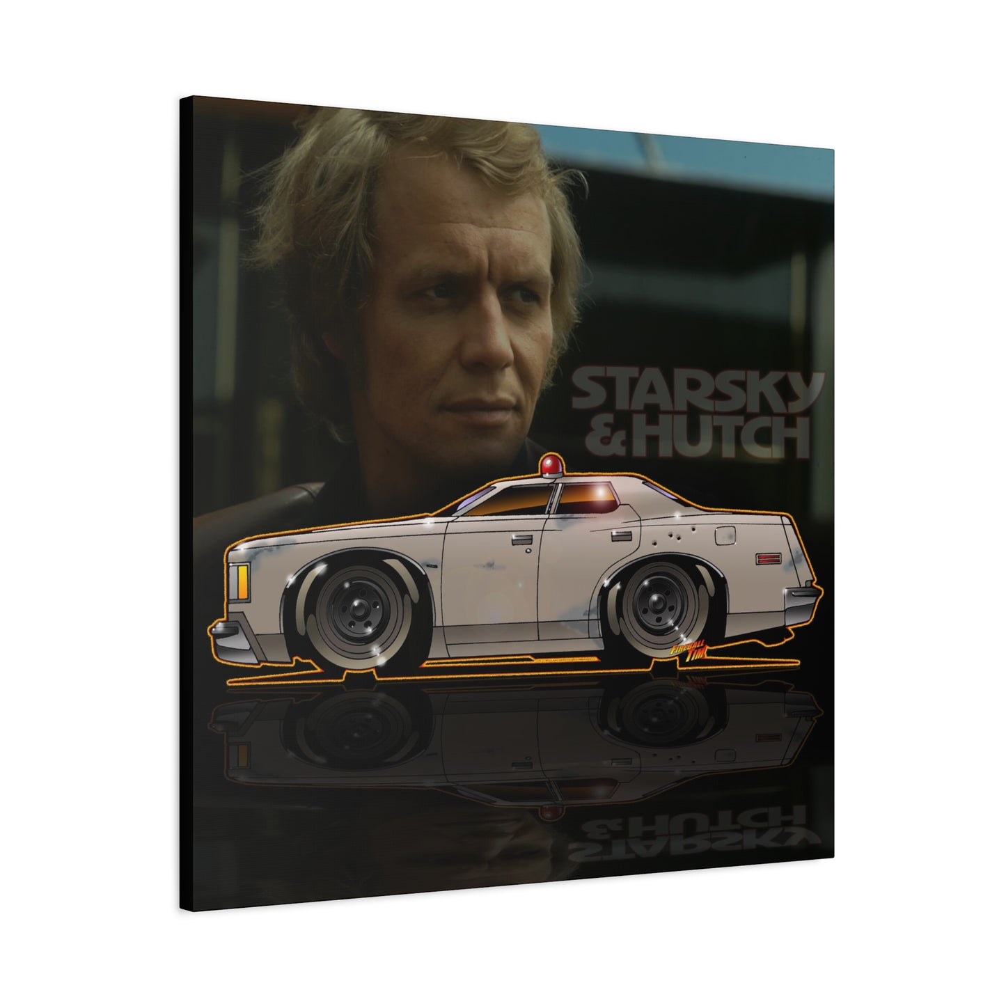 STARSKY AND HUTCH Hutchmobile Fireball Art Canvas Wall Print