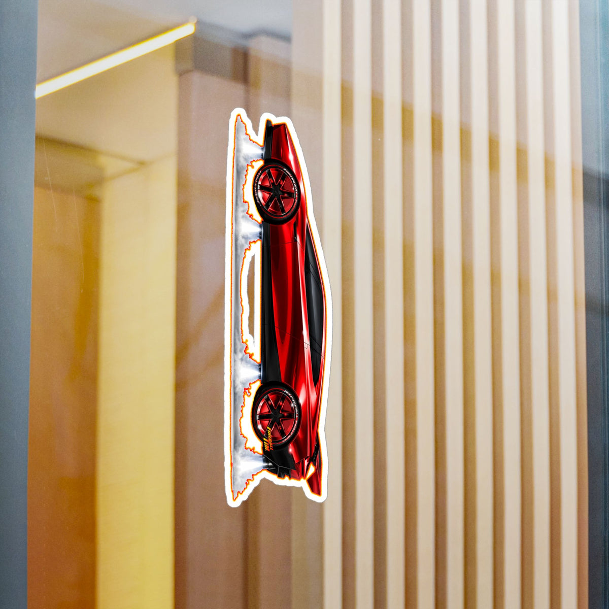 TESLA FLYING ROADSTER Collectible Fireball Art Stickers in 4 Sizes