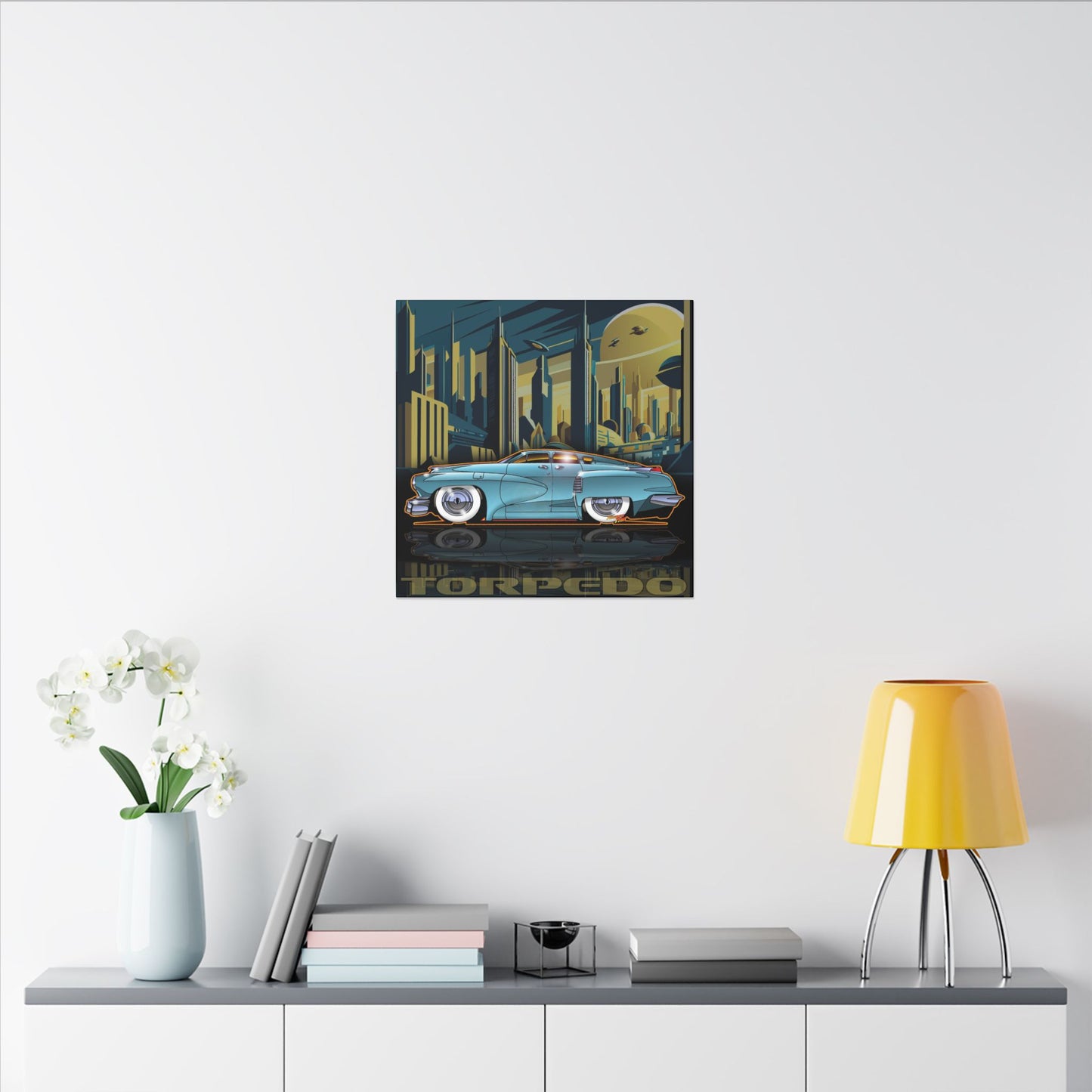 TUCKER TORPEDO 48 Collectible Fireball Art Canvas Print