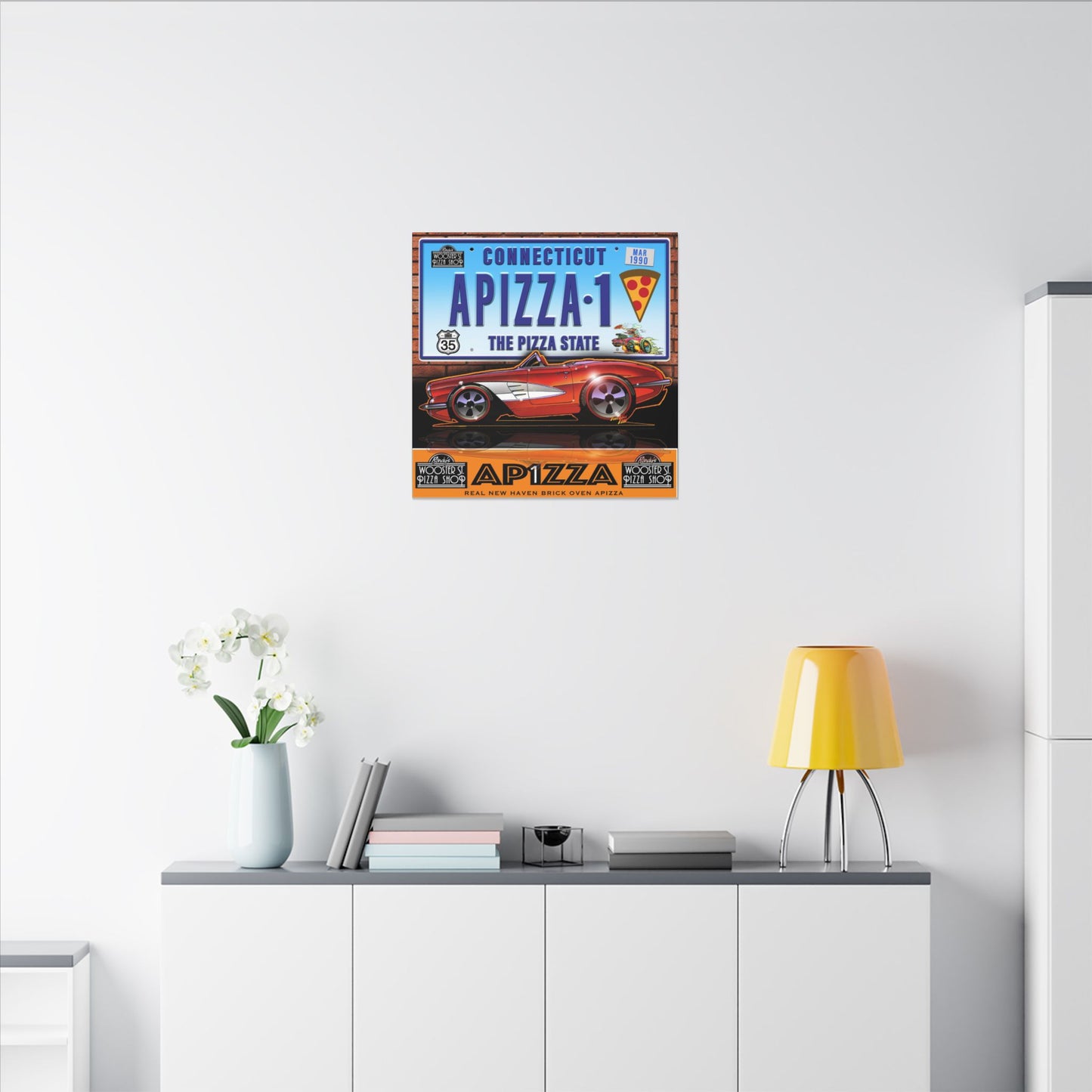 CORVETTE 1958 APIZZA 1 Fireball Art Canvas Print