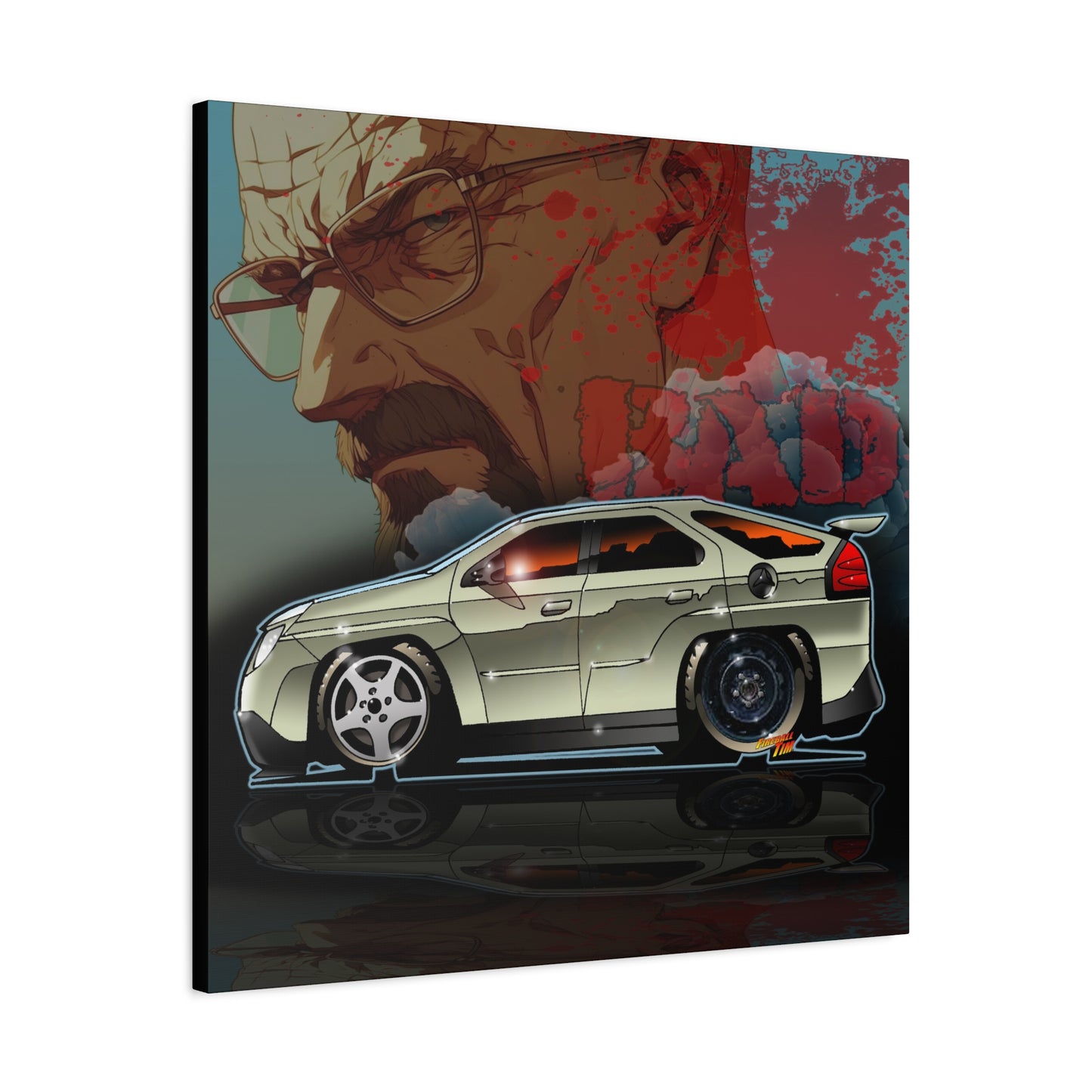 BREAKING BAD Pontiac Aztek Fireball Art Canvas Wall Print