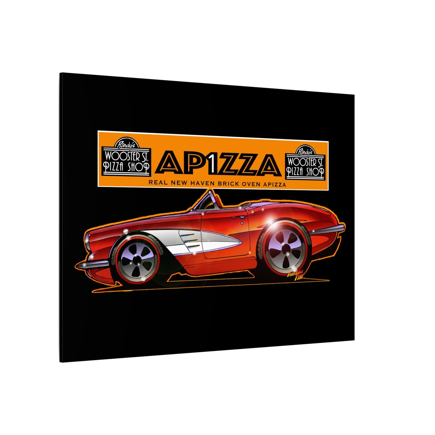 CORVETTE 1958 APIZZA 1 Fireball Art Canvas Print