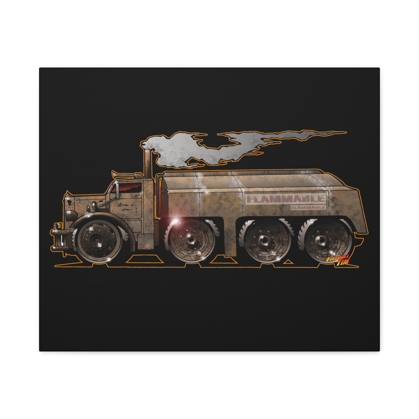 DUEL Killer Movie Truck Fireball Art Canvas Print - Sizes