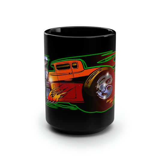 Fireball Tim CLASSIC HOT ROD Coffee Mug Black 15oz-Mug-Fireball Tim Garage