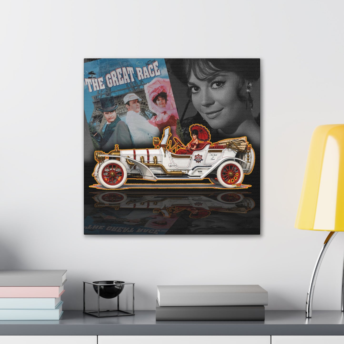 THE GREAT RACE Leslie Special Collectible Fireball Art Canvas Stretched Print
