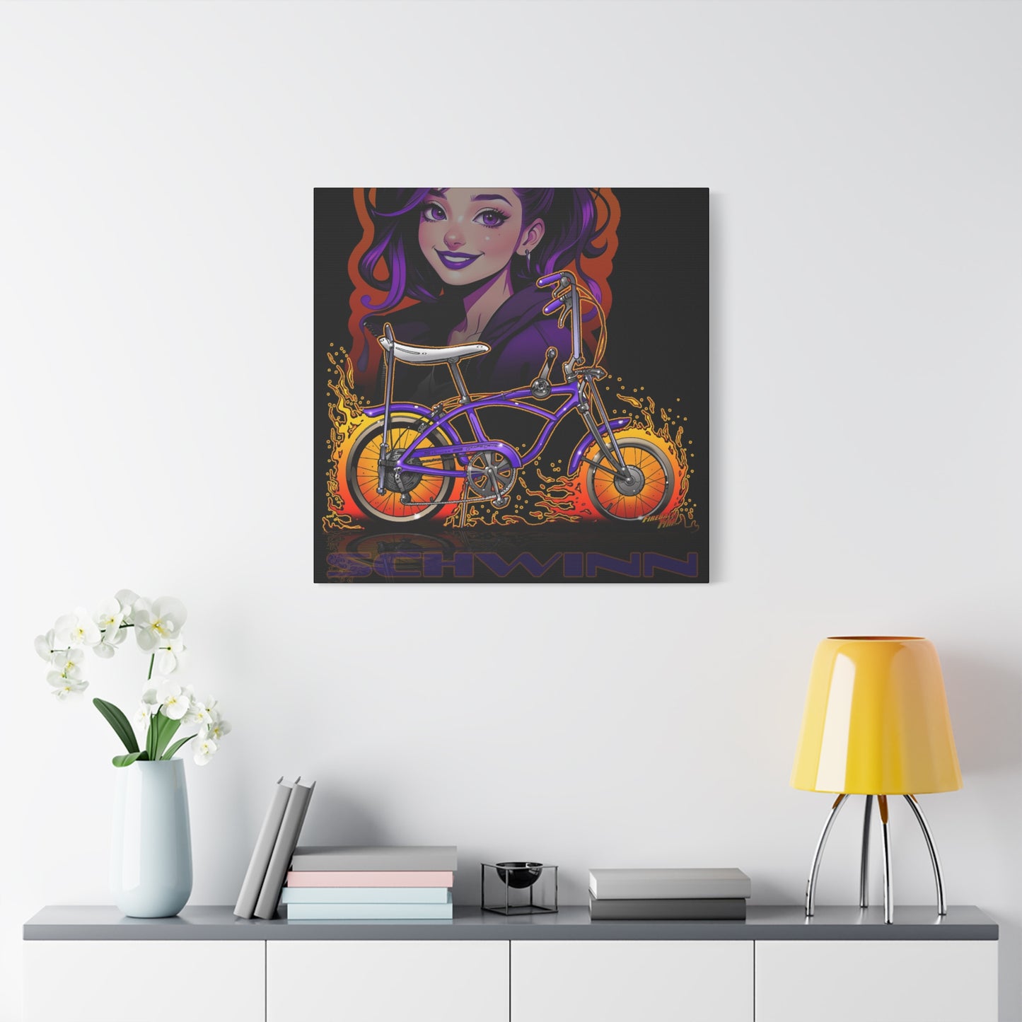 SCHWINN BIKE Grape Crush Fireball Art Canvas Print