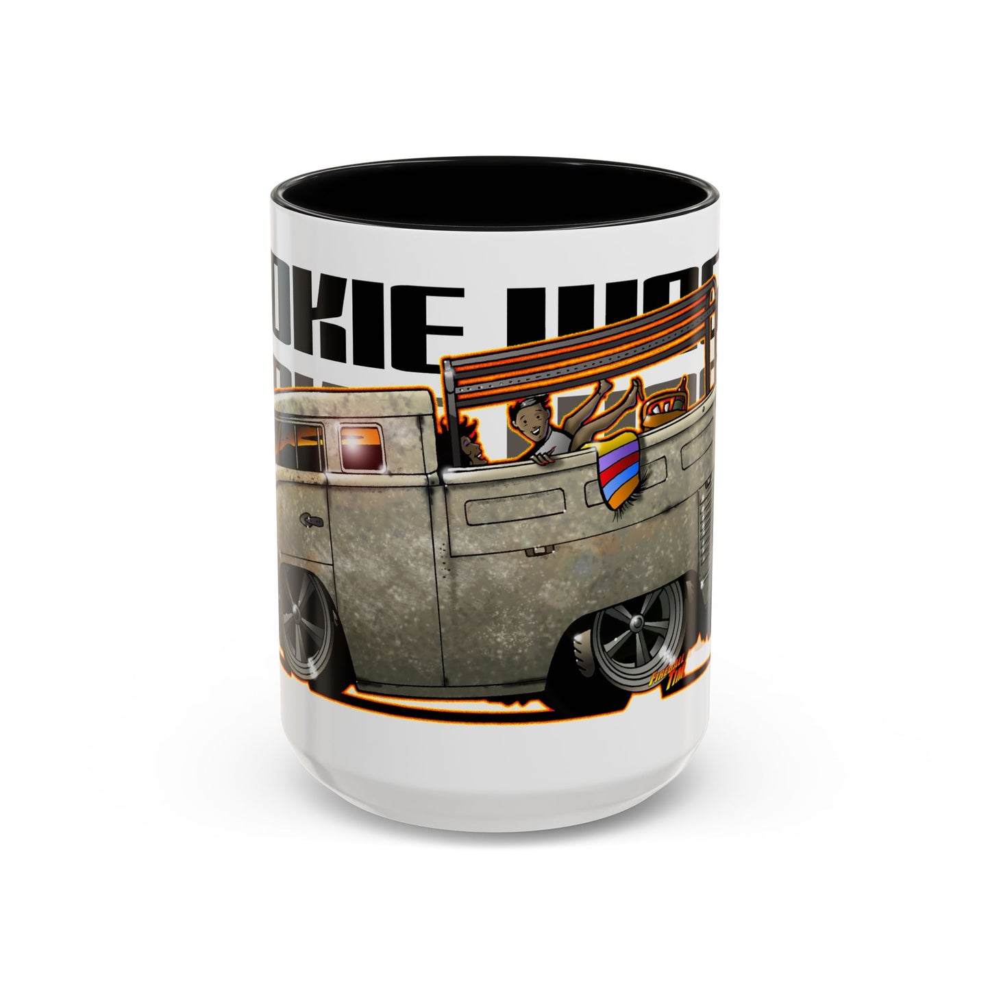 CUSTOM ED FOX VW BUS NOOKIE WAGON Collectible Fireball Art Coffee Mug - 2 Sizes