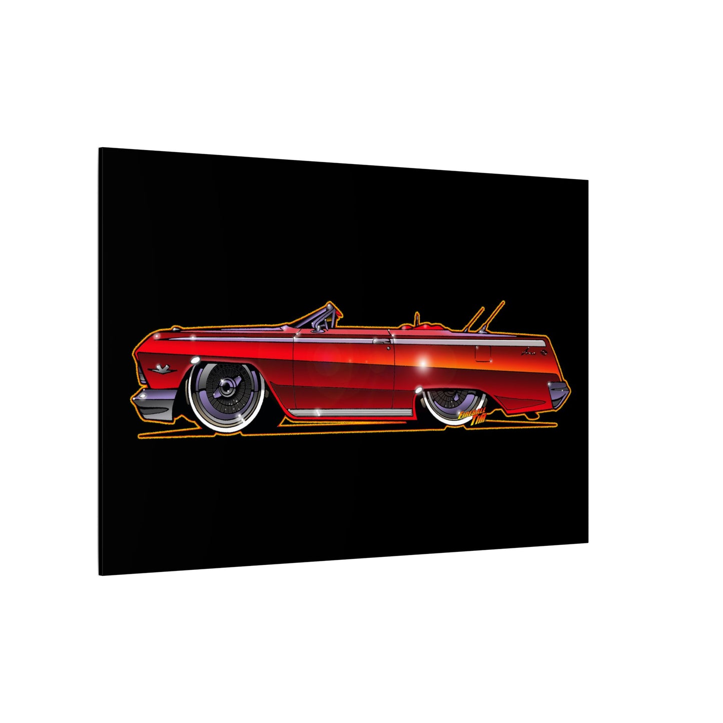 CHEVY IMPALA LOWRIDER Fireball Art Canvas Print