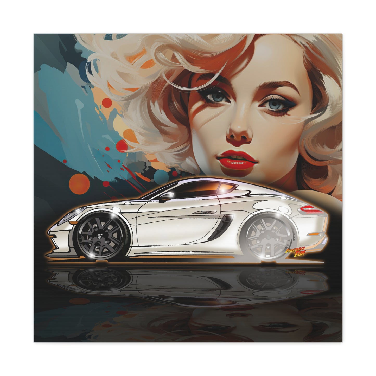 PORSCHE 718 CAYMAN Sports Car Canvas Art Wall Print MASTERPRINT 3 Sizes