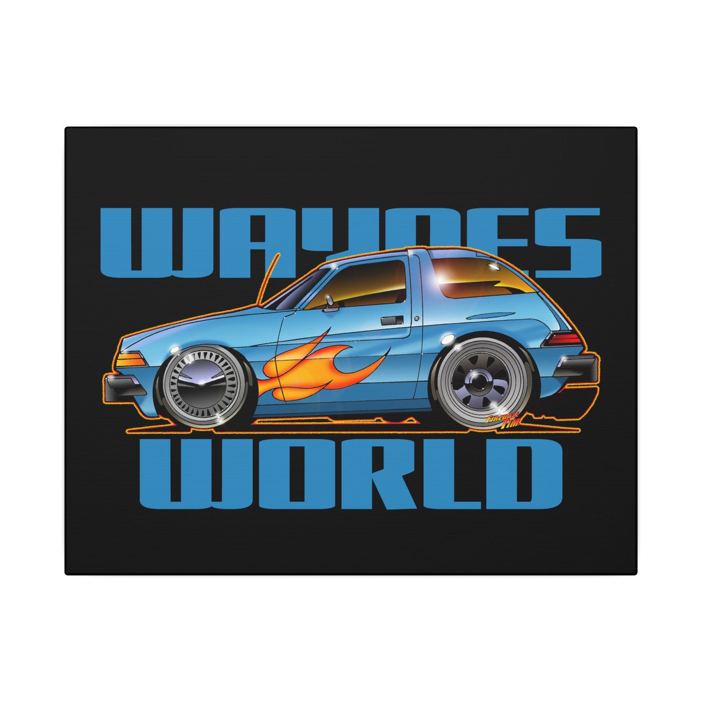 WAYNE'S WORLD AMC PACER Movie Car Fireball Art Canvas Print - 11x14