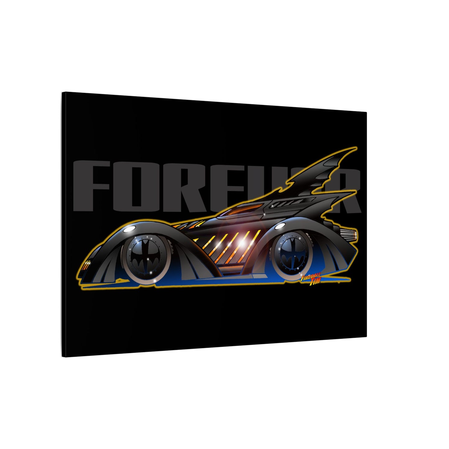 BATMAN FOREVER BATMOBILE Fireball Art Canvas Print