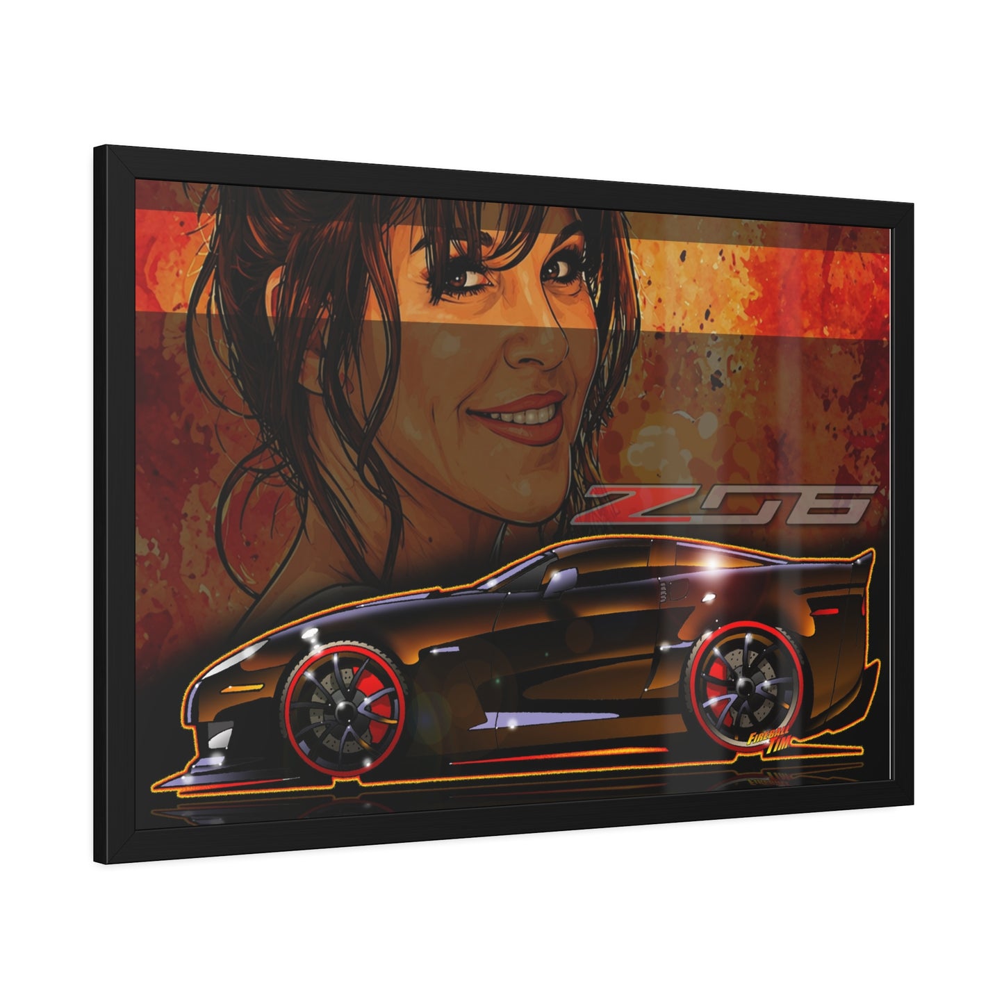 CORVETTE Z06 2012 100th Anniversary Framed Poster