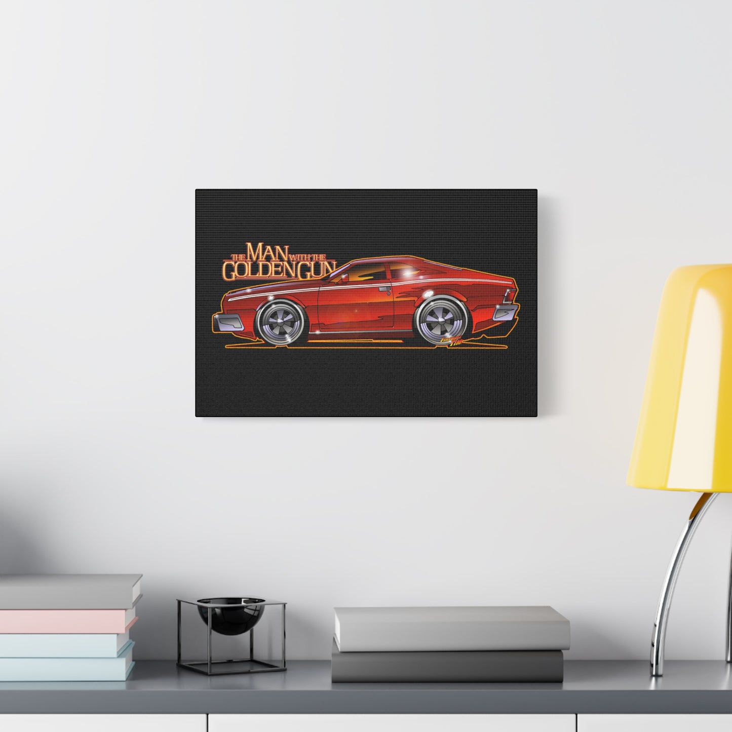 MAN WITH THE GOLDEN GUN AMC Hornet James Bond Fireball Art Canvas Print