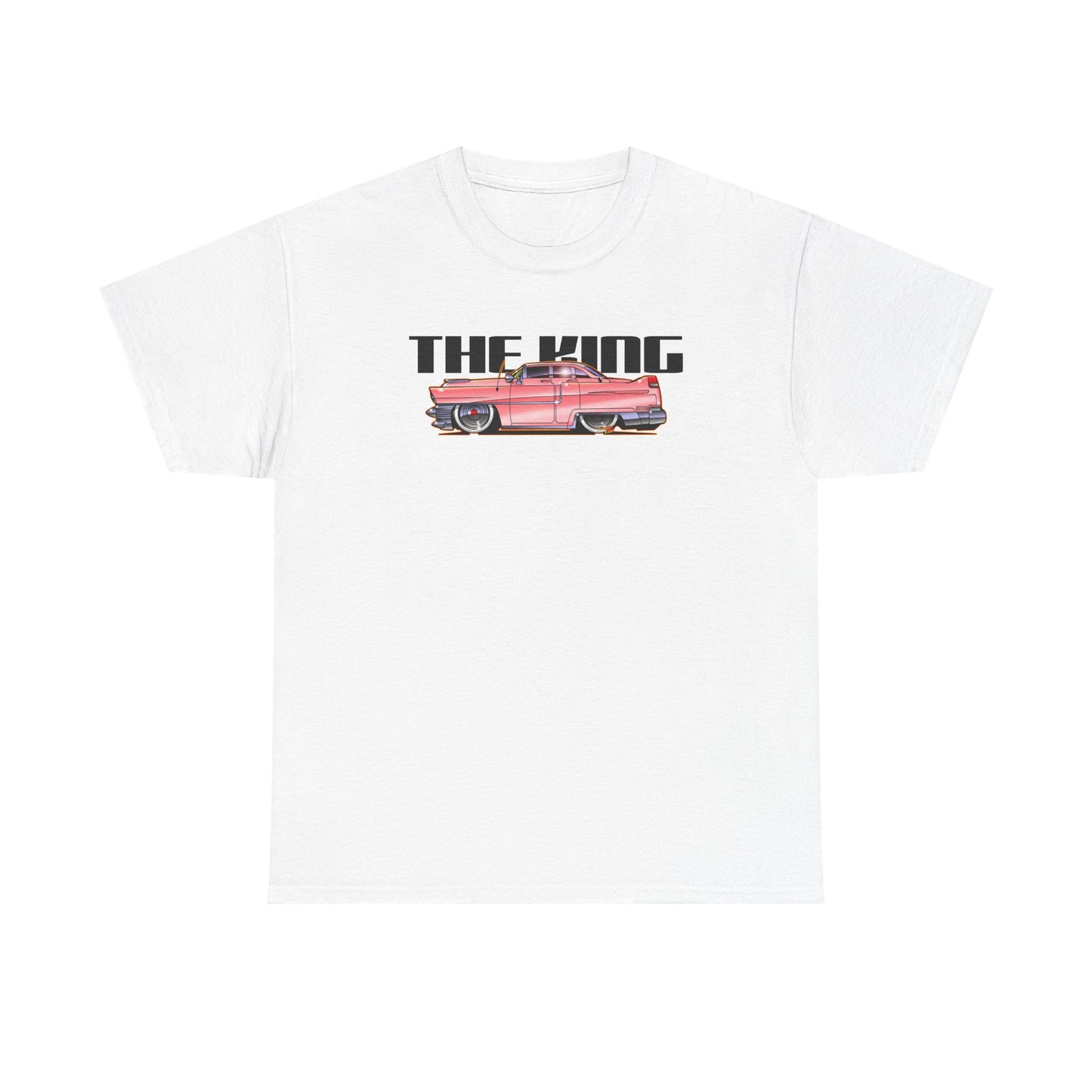 ELVIS THE KING PINK 1955 CADILLAC Fireball Art Tee Shirt - Multiple Sizes