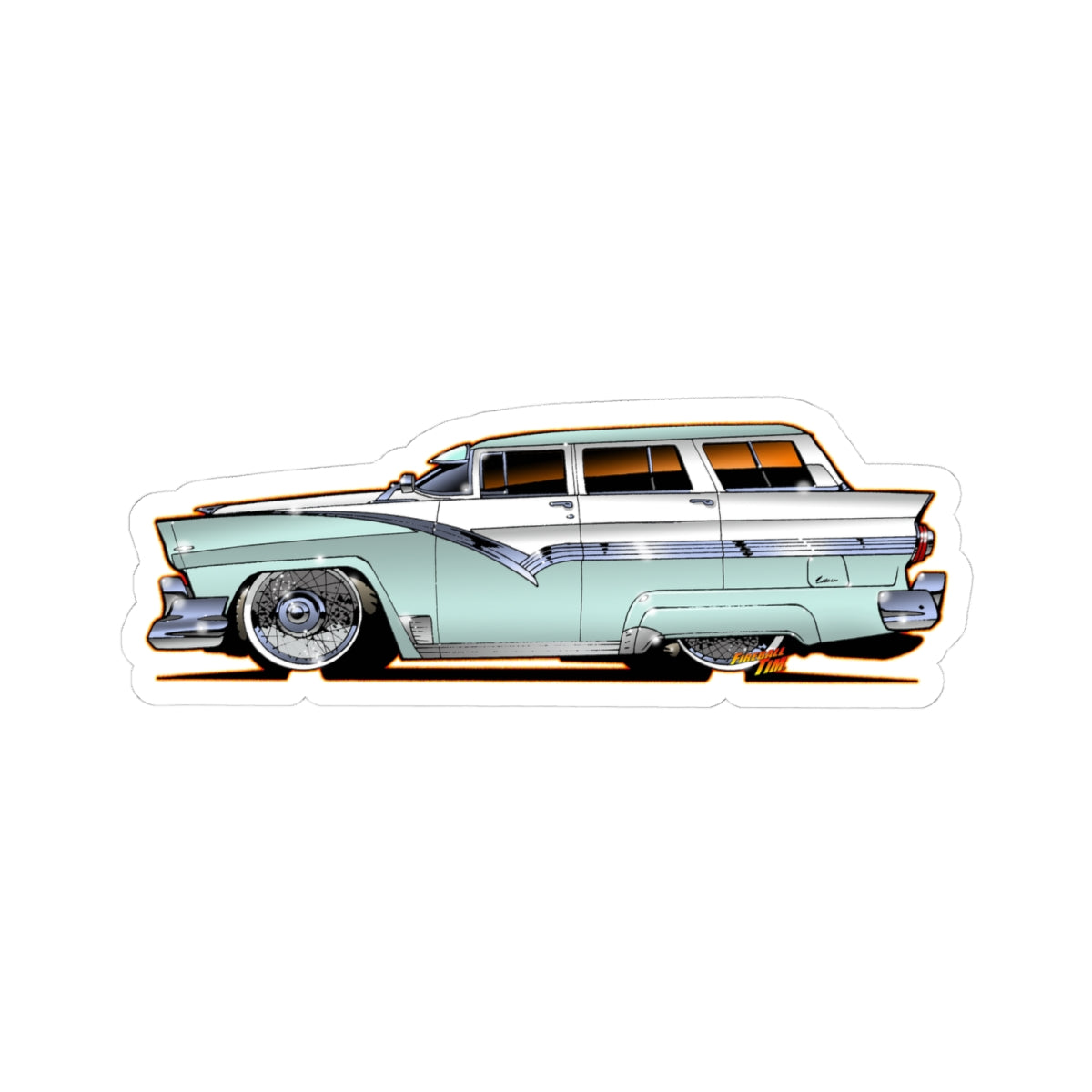 FORD FAIRLANE 1956 COUNTRY WAGON Kiss-Cut Sticker - 4 Sizes