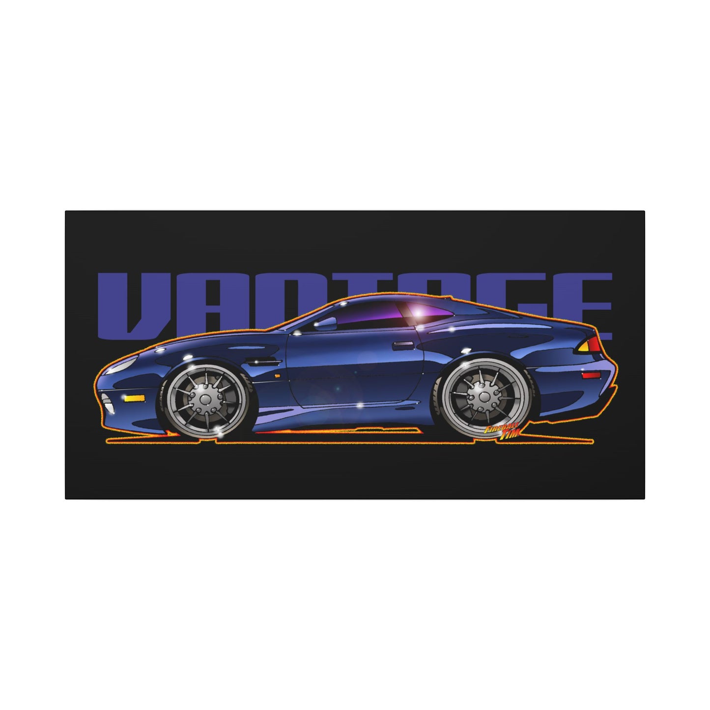 ASTON MARTIN VANTAGE 2001 Fireball Art Canvas Print