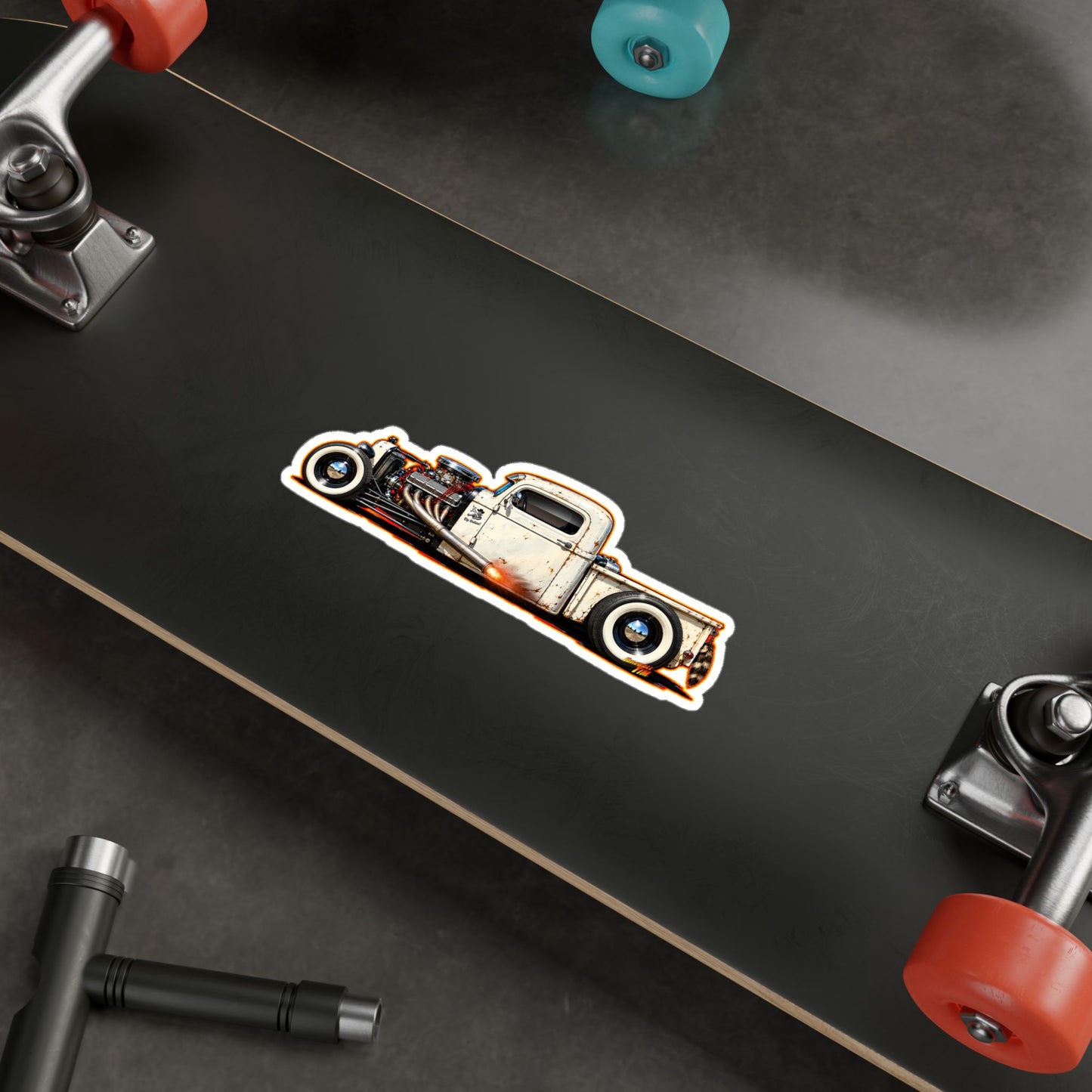 OUTLAW 150 Hot Rod Rat Rod Collectible Fireball Art Stickers in 4 Sizes