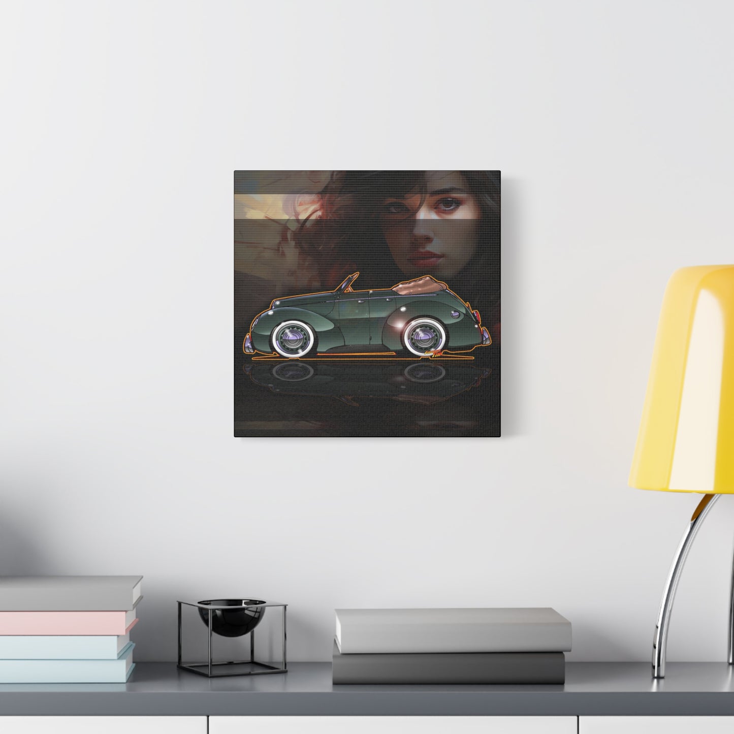FORD DELUXE 1939 Convertible Fireball Art Canvas Print