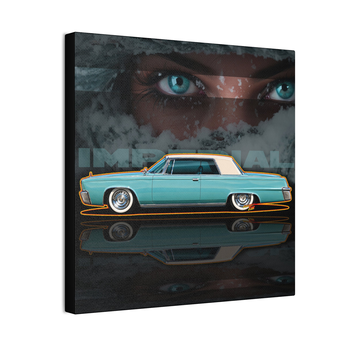 CHRYSLER IMPERIAL 1964 Collectible Fireball Art Canvas Stretched Print