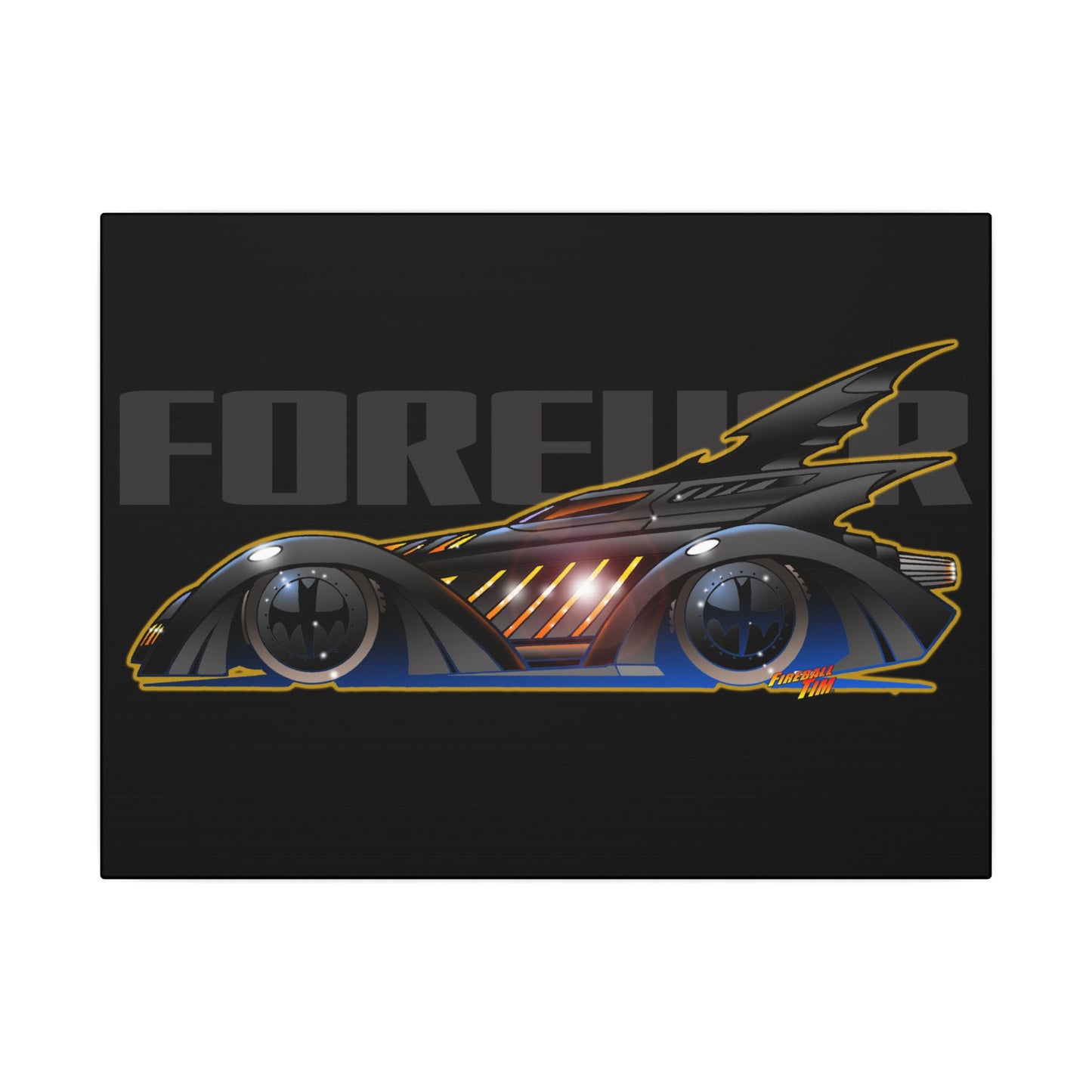 BATMAN FOREVER BATMOBILE Fireball Art Canvas Print