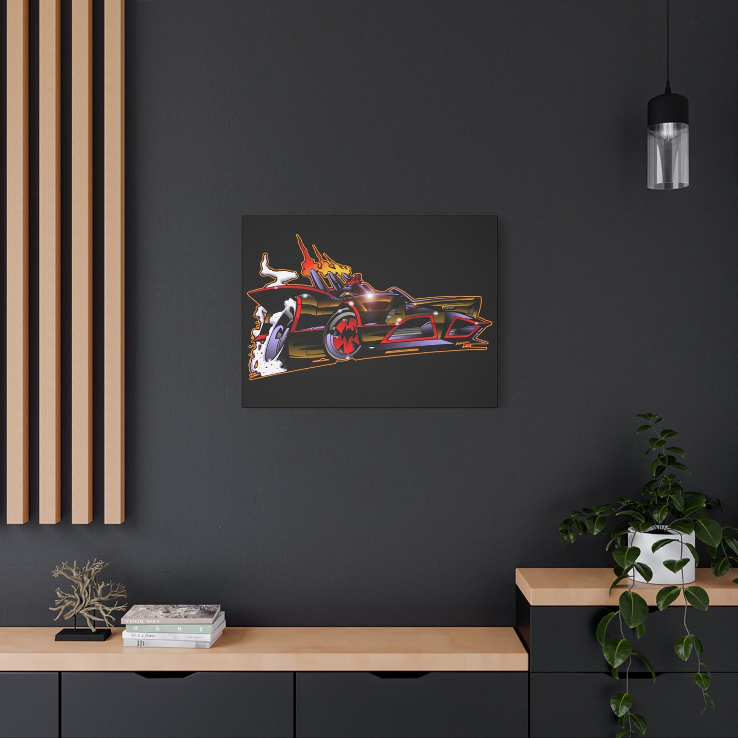 BATMOBILE 1966 BATMAN BAT66 Collectible TV Car Canvas Wall Art