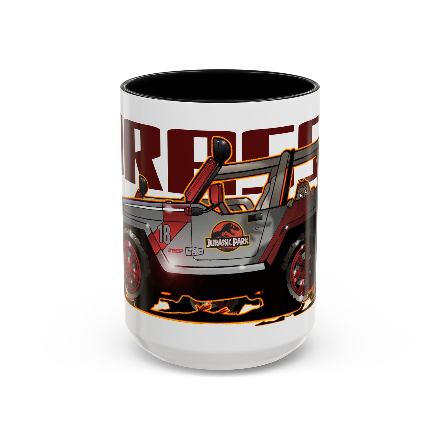 JURASSIC PARK JEEP Collectible Coffee Mug - 2 Sizes Adventure - Perfect for Dinosaurs Fans, Unique Retro Gift, Morning Coffee, Movie Lovers