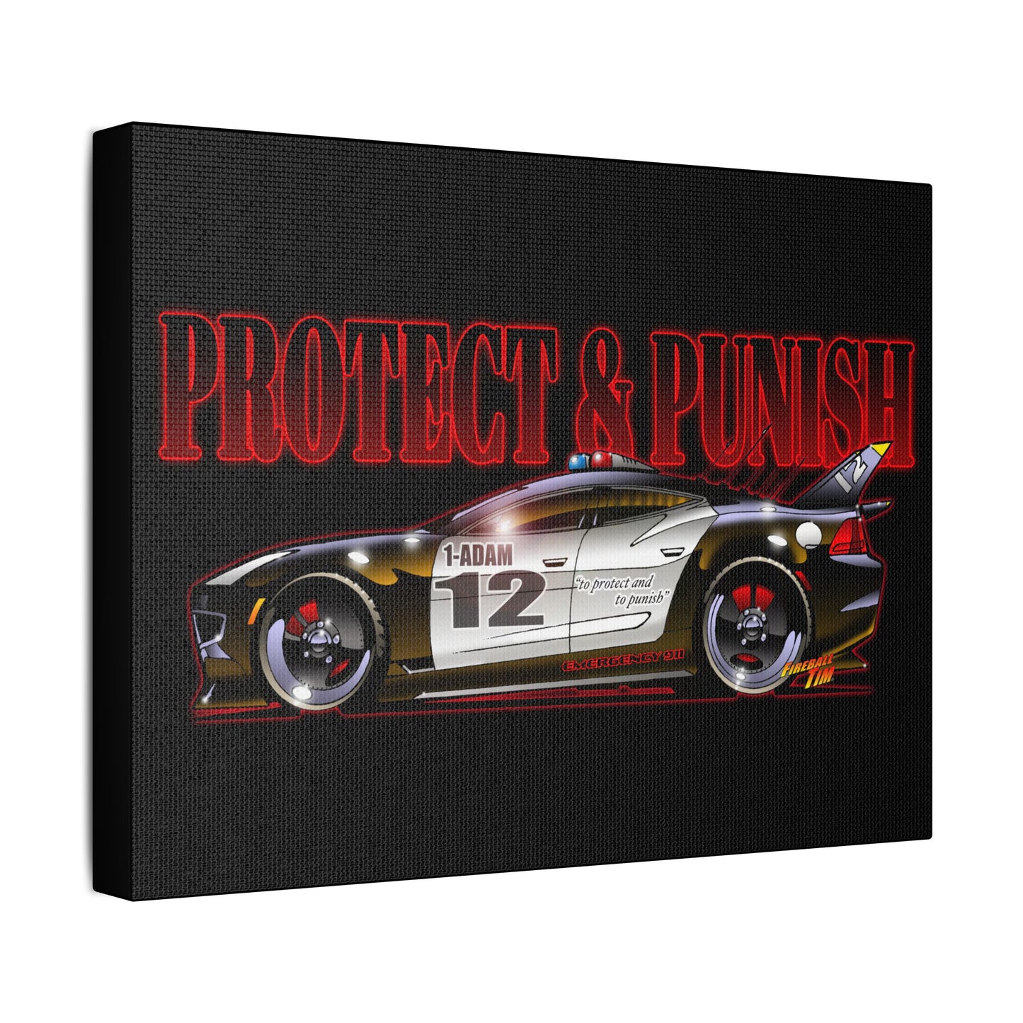 ADAM 12 FISKER KARMA Police Car Canvas Art Print - 11x14