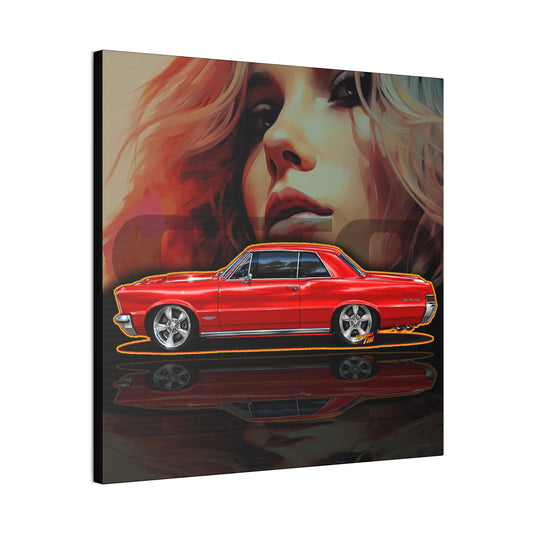 PONTIAC GTO 1965 Collectible Fireball Art Canvas Stretched Print