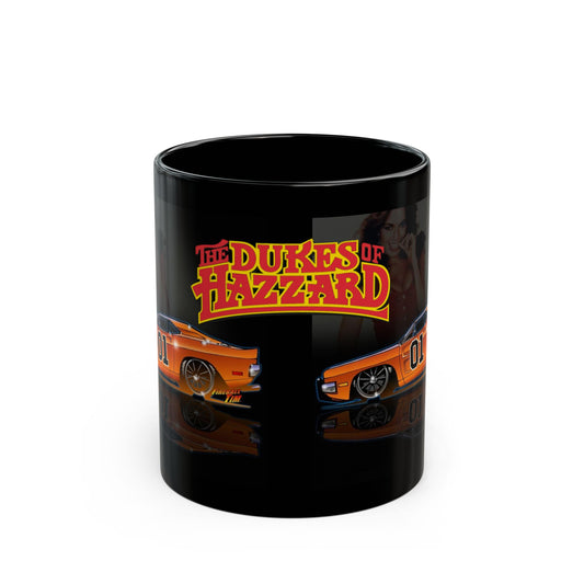 DUKES OF HAZZARD General Lee Dodge Charger Concept Art Black Coffee Mug 11oz