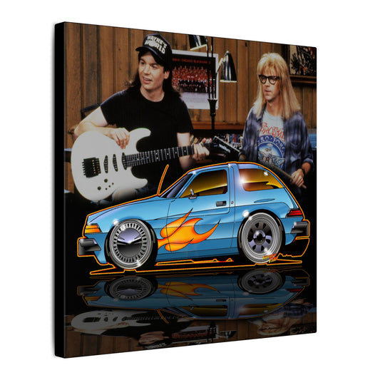 Copy of WAYNE'S WORLD AMC PACER Movie Car Fireball Art Canvas Print - 12x12