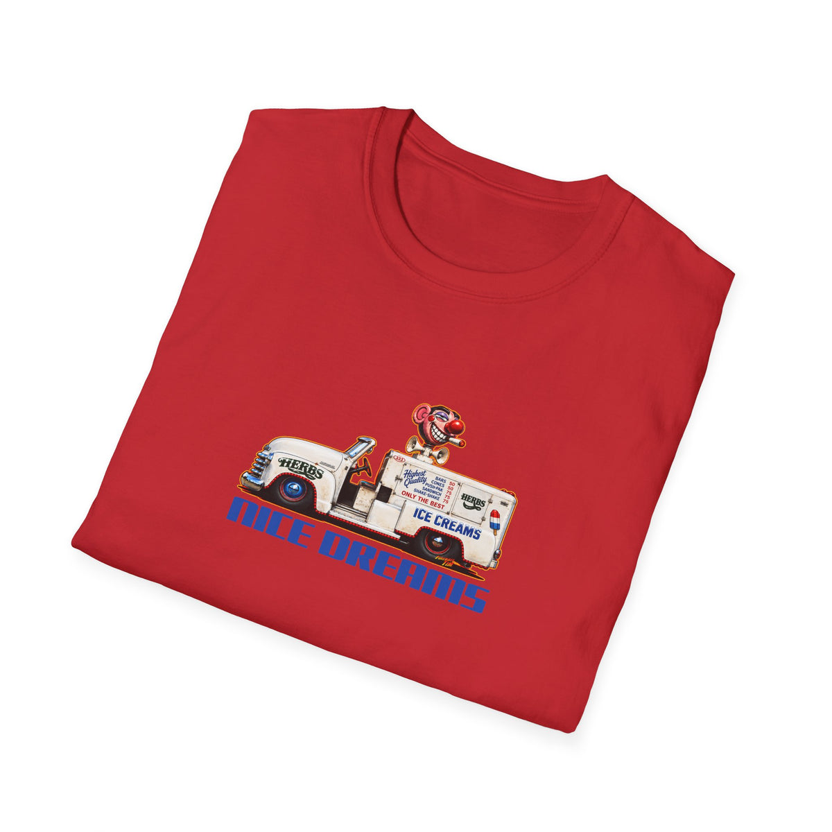 CHEECH & CHONG Nice Dreams Ice Cream Truck Fireball Art TeeShirt
