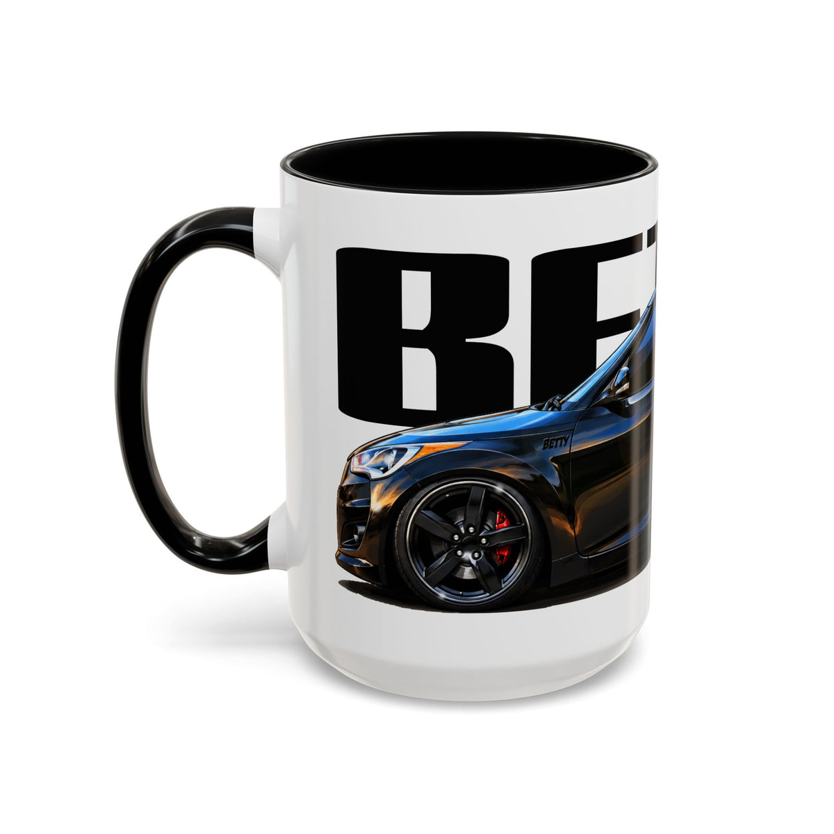 HYUNDAI VELOSTER 2012 Black Betty Collectible Fireball Art Coffee Mug - 2 Sizes