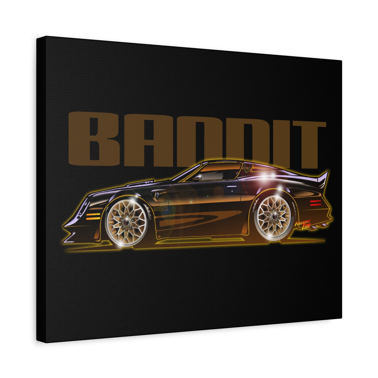 SMOKEY AND THE BANDIT Pontiac Trans Am Fireball Art Canvas Print - Sizes