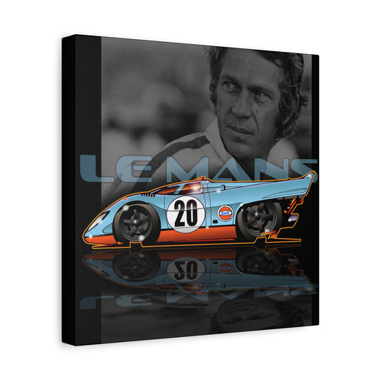 LE MANS Steve McQueen Porsche 917K Collectible Fireball Art Canvas Print - 12x12