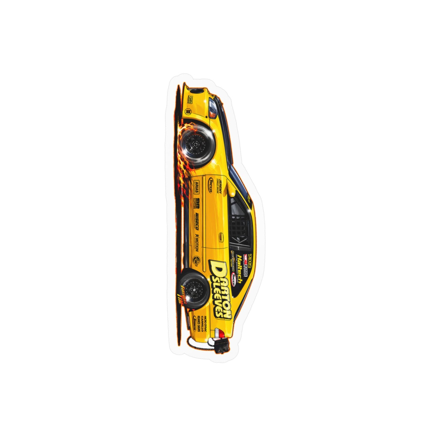 DARTON SLEEVES HONDA Drag Car Collectible Fireball Art Stickers - 4 Sizes