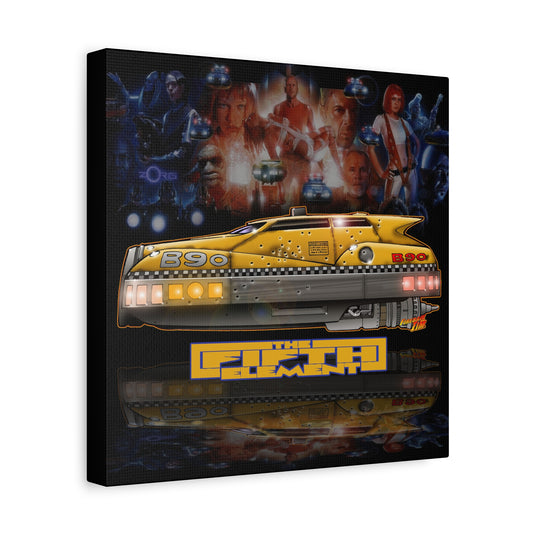 THE FIFTH ELEMENT Flying Taxi Movie Car Canvas Art Wall Print - 12x12