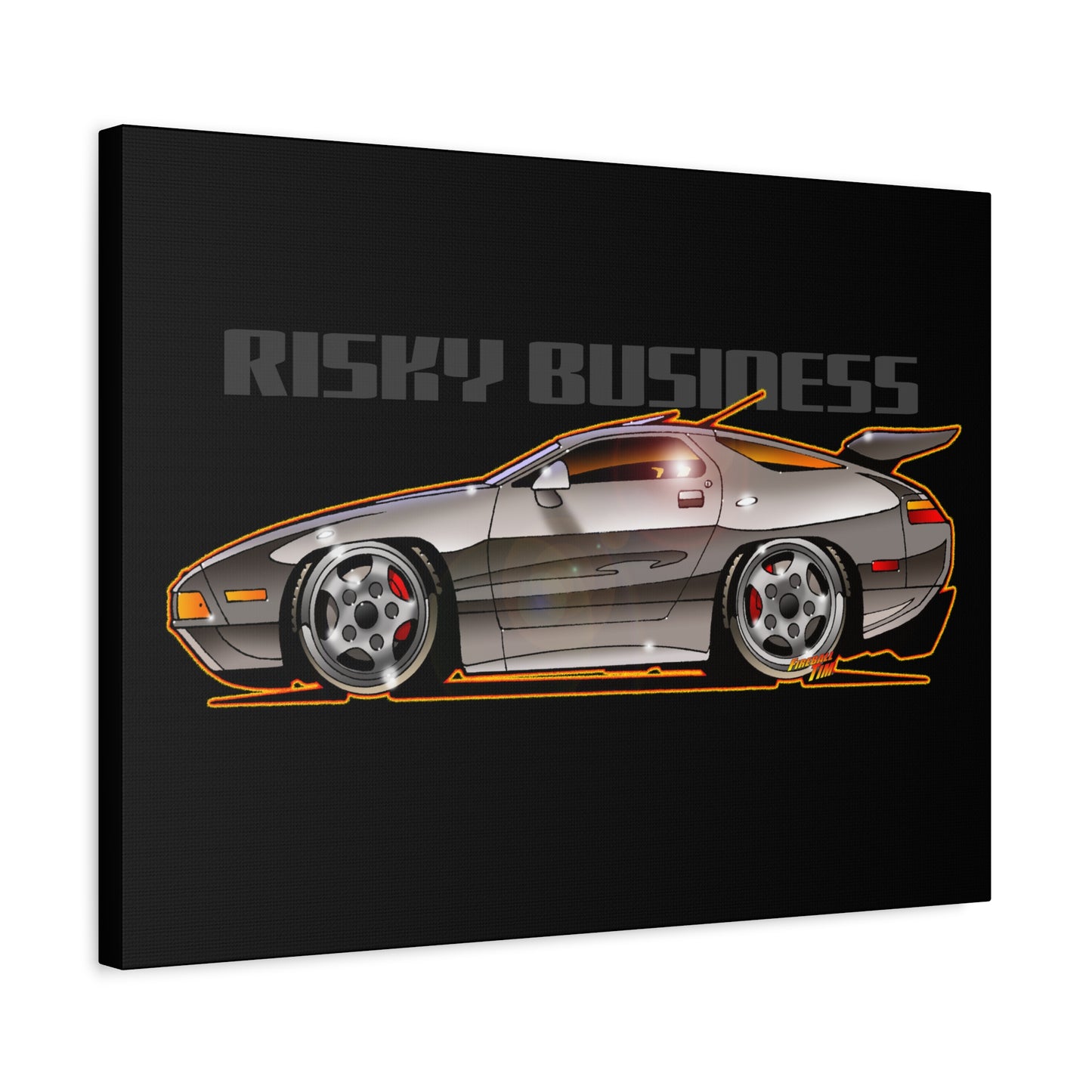 RISKY BUSINESS Porsche 928 Fireball Art Canvas Print - Sizes