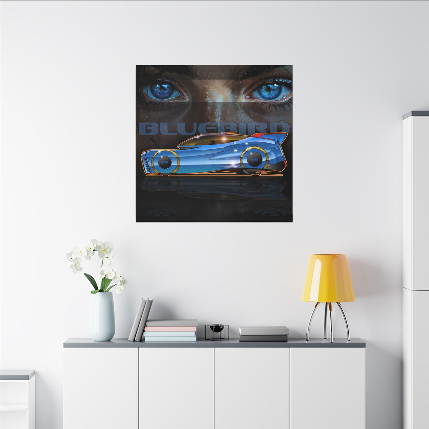 BLUEBIRD FIREBALL CONCEPT Canvas Art Print - 2 Sizes