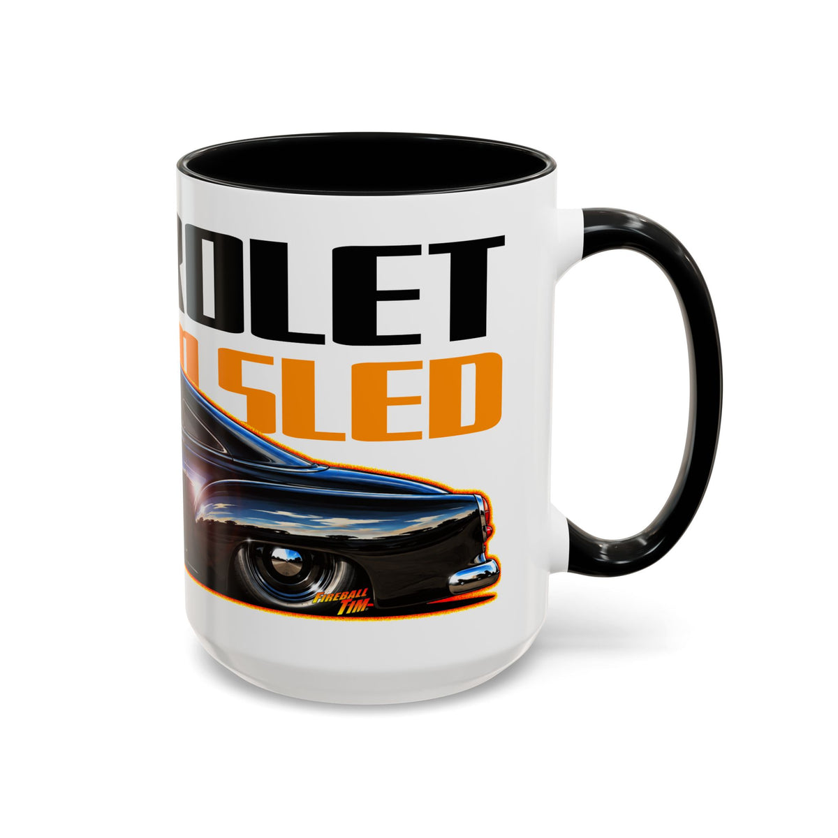 CHEVROLET KUSTOM SLED Classic Car Collectible Fireball Art Coffee Mug - 2 Sizes