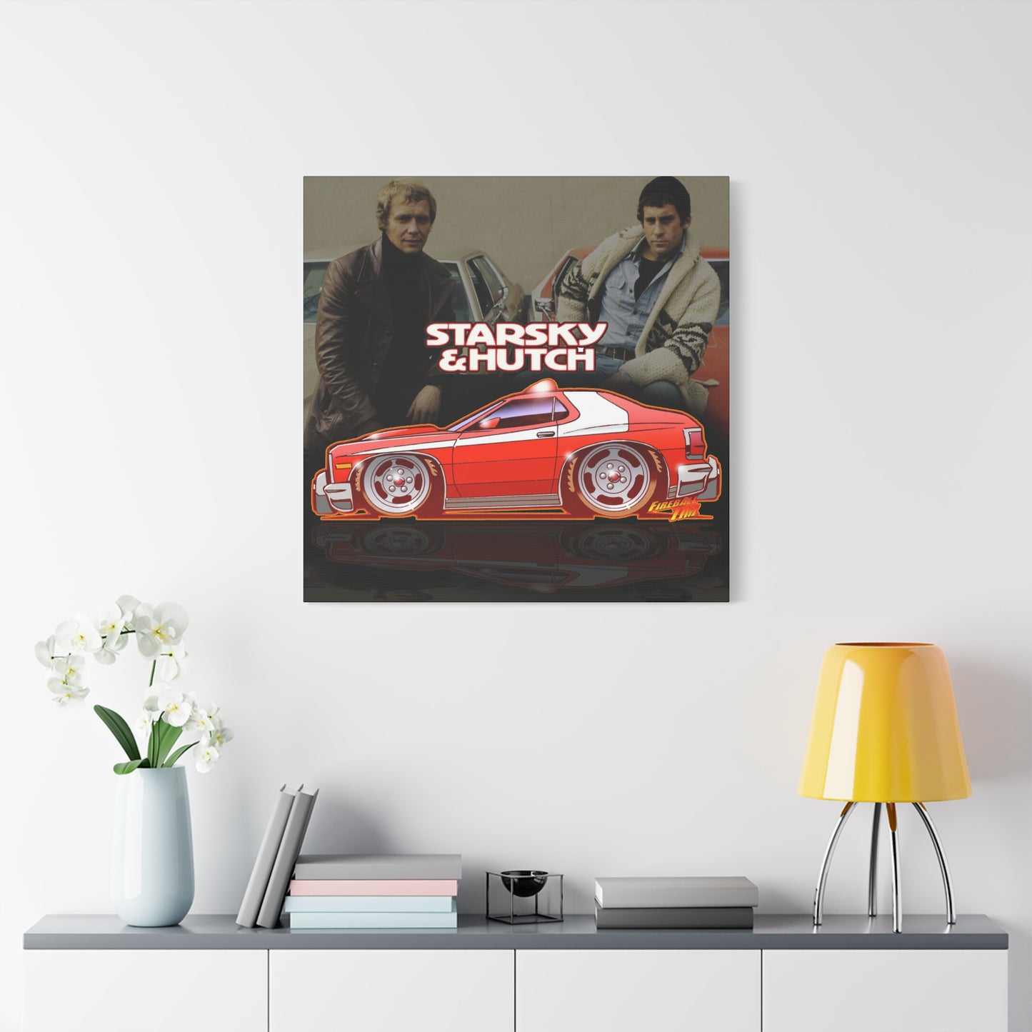 STARSKY AND HUTCH Fireball Art Canvas Wall Print